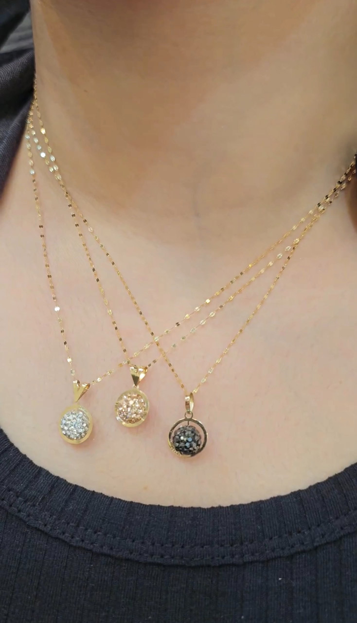 پلاک گردن-مدال سواروسکی نقره ای