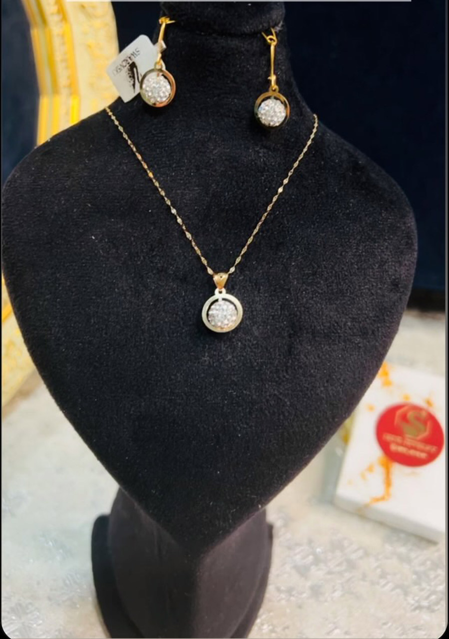 پلاک گردن-مدال سواروسکی نقره ای